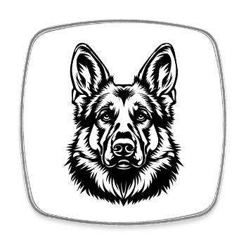 Schäferhund Hund Hundekopf - Viereckiger Kühlschrankmagnet - Weiß - Vorne