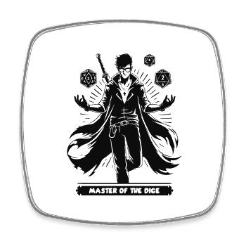 Role Player Pen and Paper Fan Silhouettes Design - Square fridge magnet - white - Front