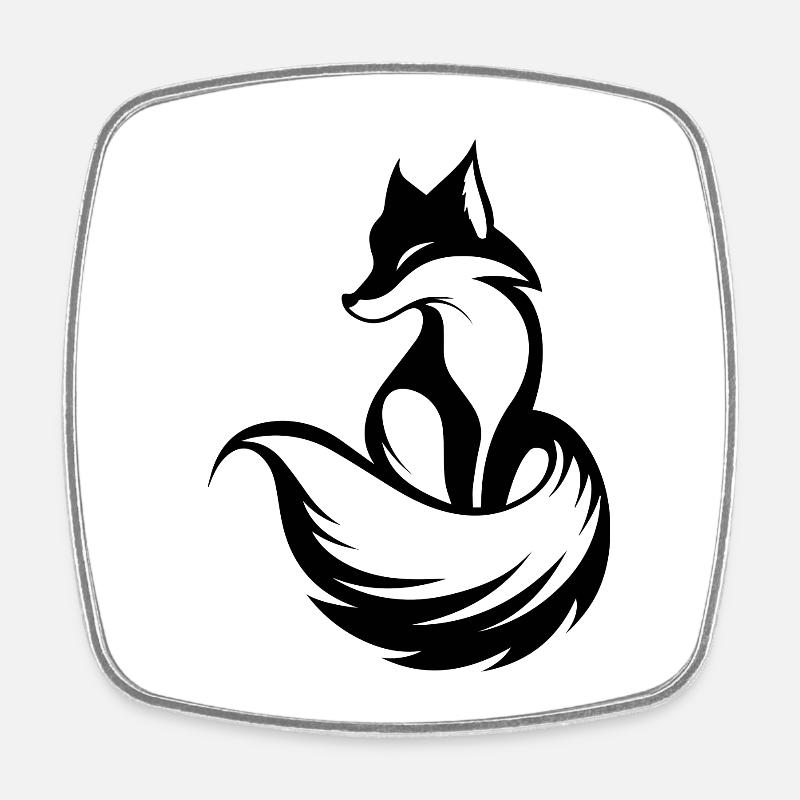 Renards Renards - Magnet carré - blanc
