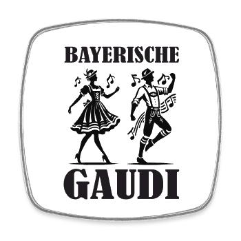 Bayerische Gaudi - Trachten Mann und Frau - Viereckiger Kühlschrankmagnet - Weiß - Vorne
