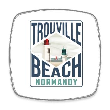 Trouville Strand Normandie blc - Viereckiger Kühlschrankmagnet - Weiß - Vorne