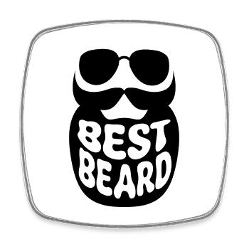 Meilleure barbe - Magnet carré - blanc - Devant