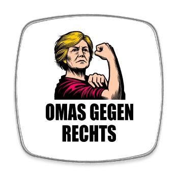 Omas gegen rechts - Viereckiger Kühlschrankmagnet - Weiß - Vorne