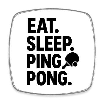 Tennis de table, ping-pong, ping-pong, ping-pong - Magnet carré - blanc - Devant