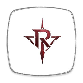 Crimson Rune Emblem mit Klingenmotiv - Viereckiger Kühlschrankmagnet - Weiß - Vorne