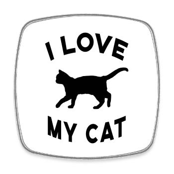 Chat Propriétaire de chat Amoureux des chats J’aime mon chat - Magnet carré - blanc - Devant