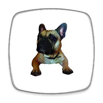 Français Bulldog, Frenchie, Bully, Cadeau - Magnet carré - blanc - Devant