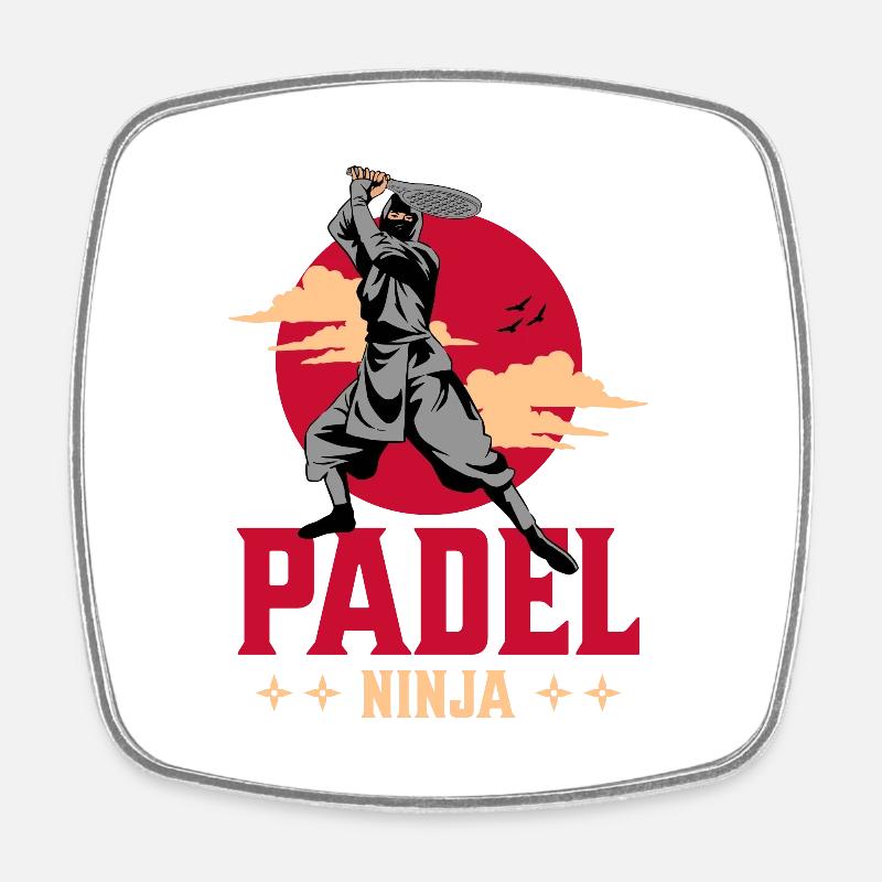 Padel Ninja Samurai Japanese Paquet Paddle - Square fridge magnet - white