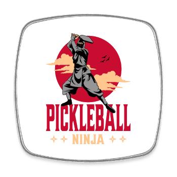 Pickleball Ninja Samurai Pickleballer japonais - Magnet carré - blanc - Devant