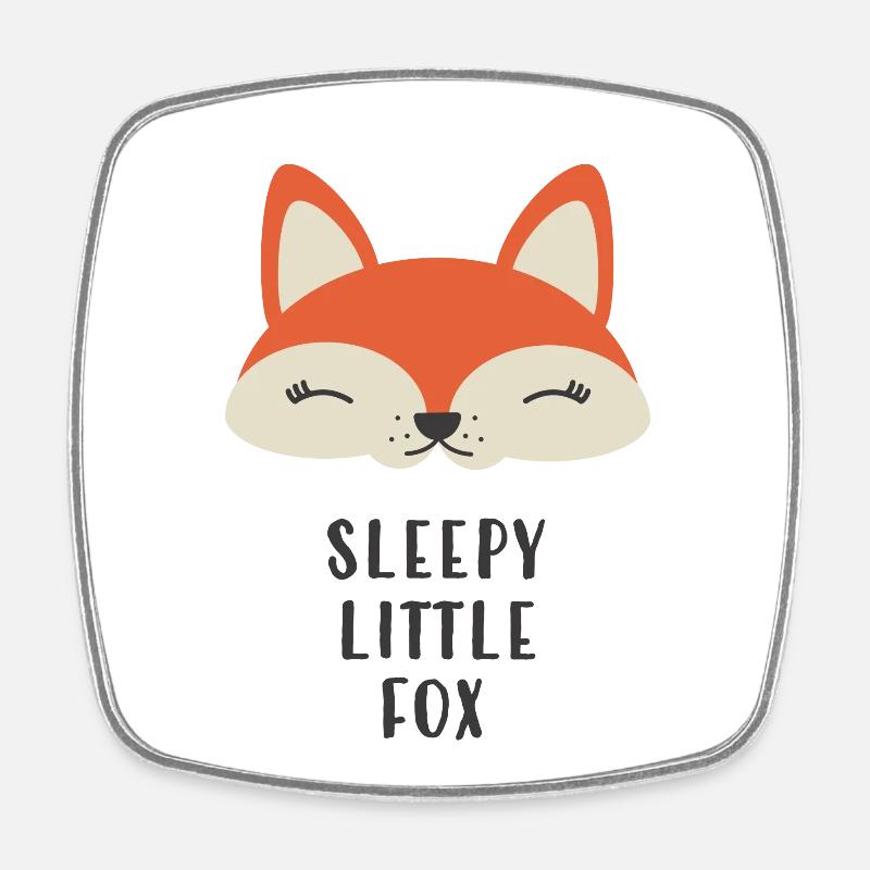 TIRED LITTLE FOX - Square fridge magnet - white