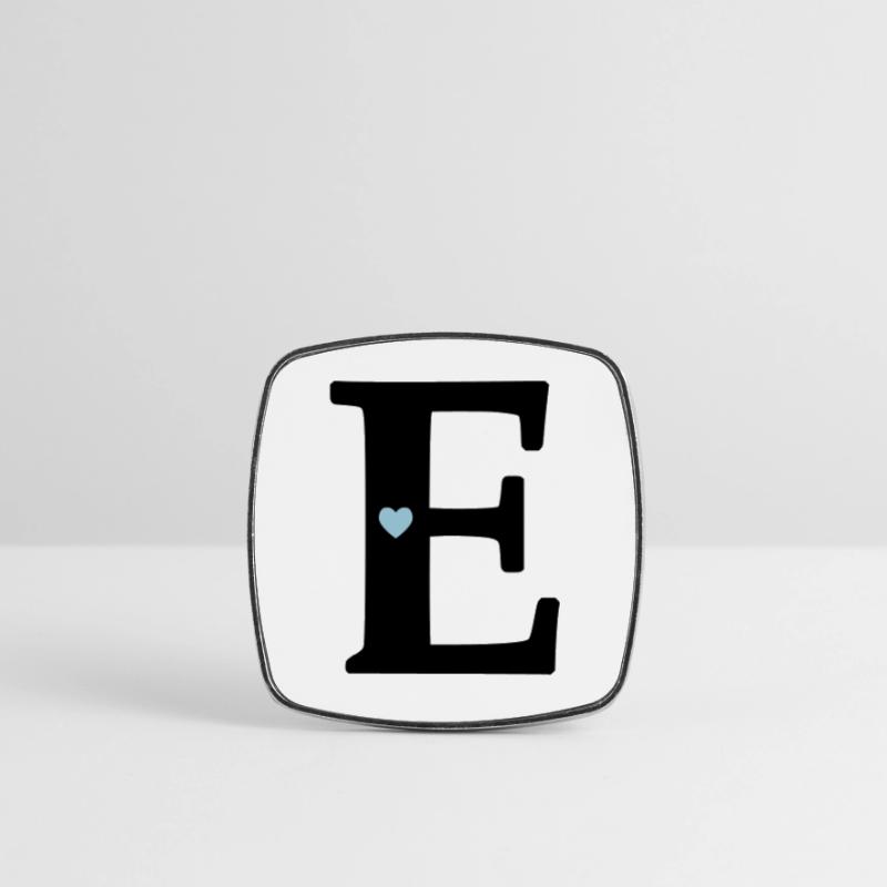 Letter E Initial point Square fridge magnet