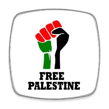 Free palestine - Viereckiger Kühlschrankmagnet - Weiß - Vorne