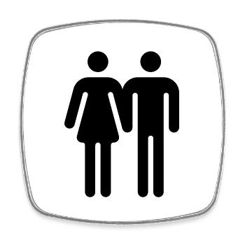 Pärchen / Couple / Paire / Pareja / Coppia / - Viereckiger Kühlschrankmagnet - Weiß - Vorne