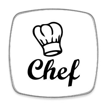 chef - Magnet carré - blanc - Devant