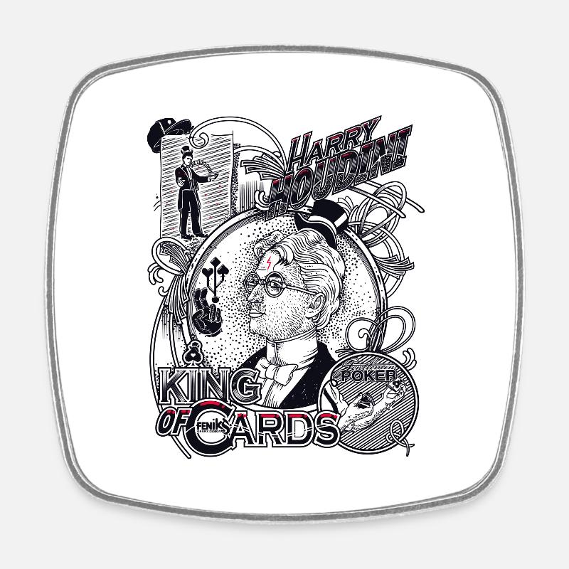 harry houdini poker - Square fridge magnet - white