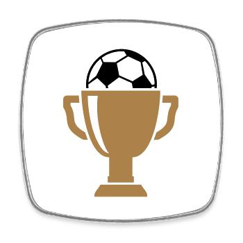 Football Cup - Gift for Winners - Square fridge magnet - white - Front