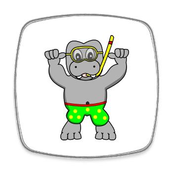 diving snorkeling diver diver snorkeling dive - Square fridge magnet - white - Front