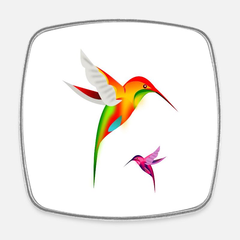 Les colibris - Magnet carré - blanc