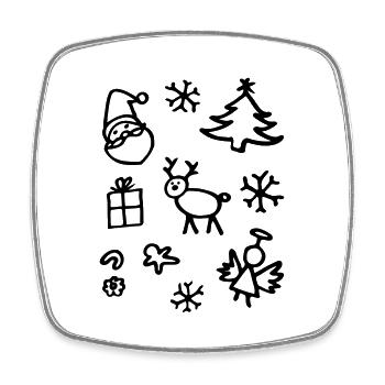 motifs de Noël Cadeaux de Noël photo - Magnet carré - blanc - Devant