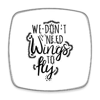 beautiful saying freedom flying wing typo - Square fridge magnet - white - Front