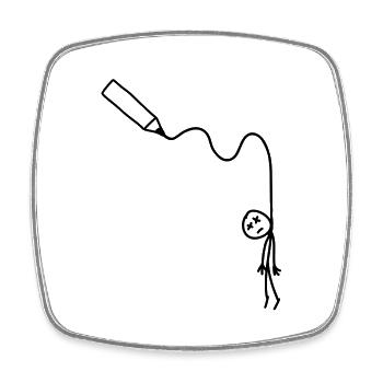 hangman_drawing - Magnet carré - blanc - Devant