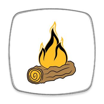 holz ast wald baum stamm holzscheid waldbrand bran - Viereckiger Kühlschrankmagnet - Weiß - Vorne