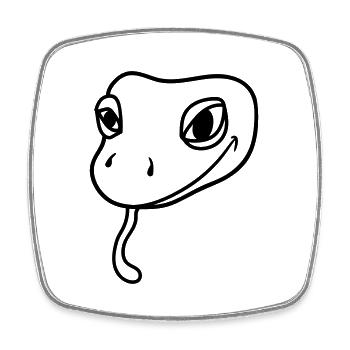 face head gecko lizard real snake reptile - Square fridge magnet - white - Front