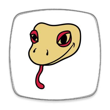 kopf gesicht gecko eidechse echse schlange reptil - Viereckiger Kühlschrankmagnet - Weiß - Vorne