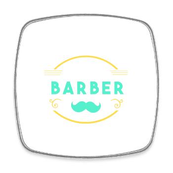Barber - Viereckiger Kühlschrankmagnet - Weiß - Vorne