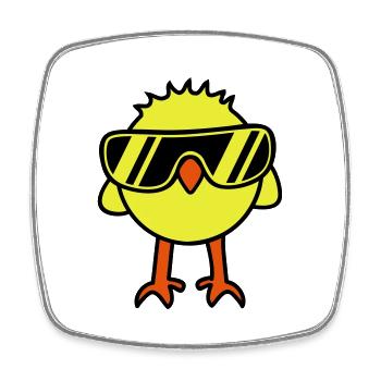 Cool Chick - Viereckiger Kühlschrankmagnet - Weiß - Vorne