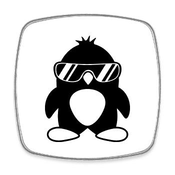 Cool Penguin - Viereckiger Kühlschrankmagnet - Weiß - Vorne