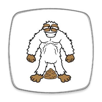 merde tas puant merde kot yeti m - Magnet carré - blanc - Devant