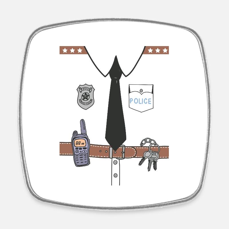Uniforme mignon drôle - Magnet carré - blanc