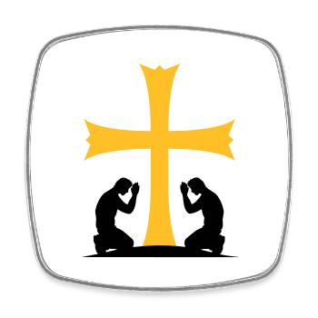 beten kirche symbol kreuz jesus christus christ ka - Viereckiger Kühlschrankmagnet - Weiß - Vorne