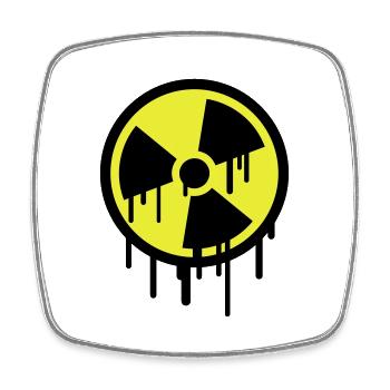 Atom Symbol Graffiti - Viereckiger Kühlschrankmagnet - Weiß - Vorne