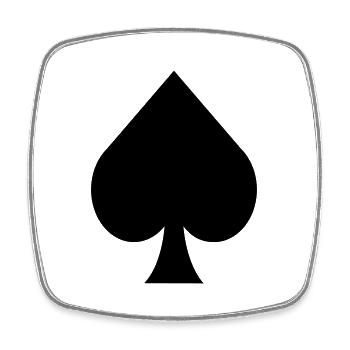 Icône de pique / jeu de cartes / poker / skat / icône - Magnet carré - blanc - Devant