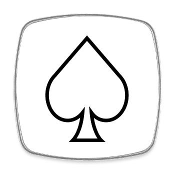 Pik Symbol / Kartenspiel / Poker / Skat - Viereckiger Kühlschrankmagnet - Weiß - Vorne