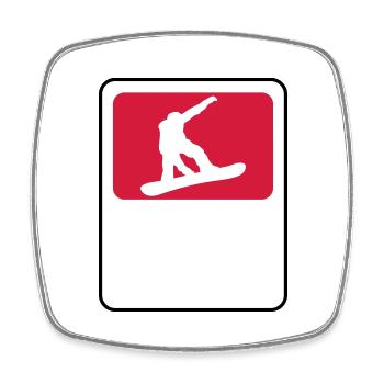 frame shield name text drive snowboard jump sp - Square fridge magnet - white - Front