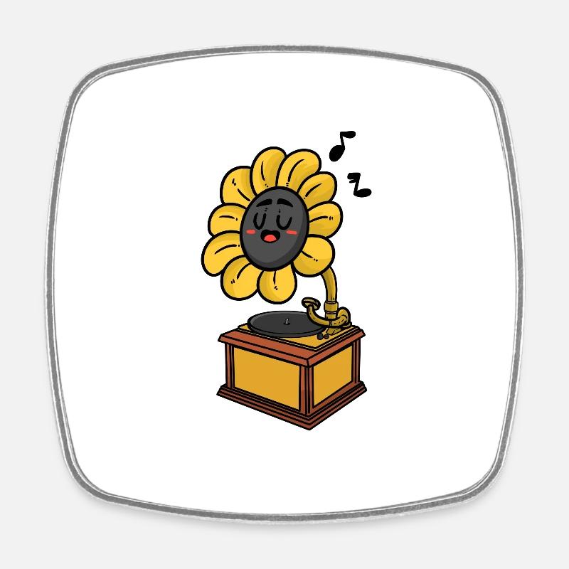 sunflower - Square fridge magnet - white