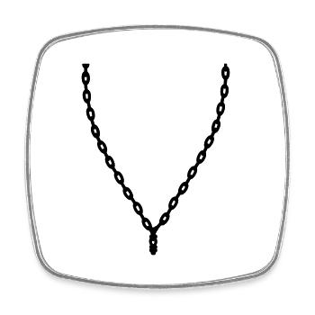 halskette schmuck halsband aufhaengen kette schoen - Viereckiger Kühlschrankmagnet - Weiß - Vorne