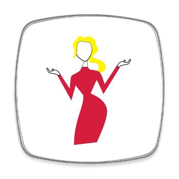frau - Viereckiger Kühlschrankmagnet - Weiß - Vorne