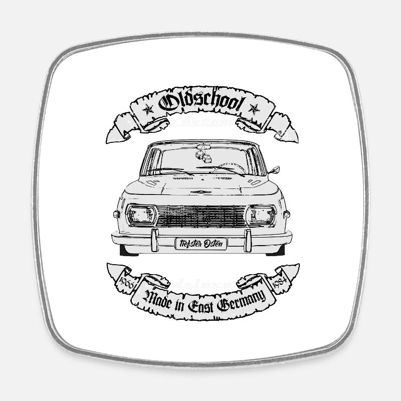 Oldtimer DDR 353 Oldschool Eisenach - Viereckiger Kühlschrankmagnet - Weiß