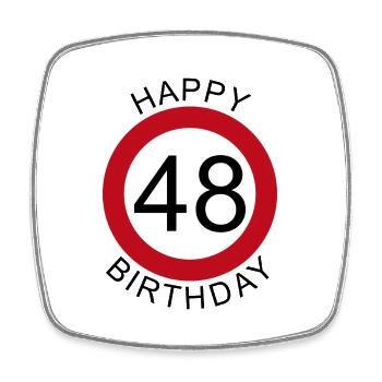 Joyeux anniversaire 48 anniversaire de signe de route - Magnet carré - blanc - Devant