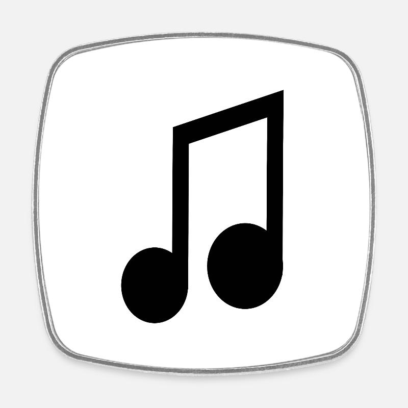 note de musique en notes noires - Magnet carré - blanc