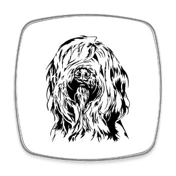 Berger de Brie BRIARD Dog portrait Wilsign's dogs - Square fridge magnet - white - Front