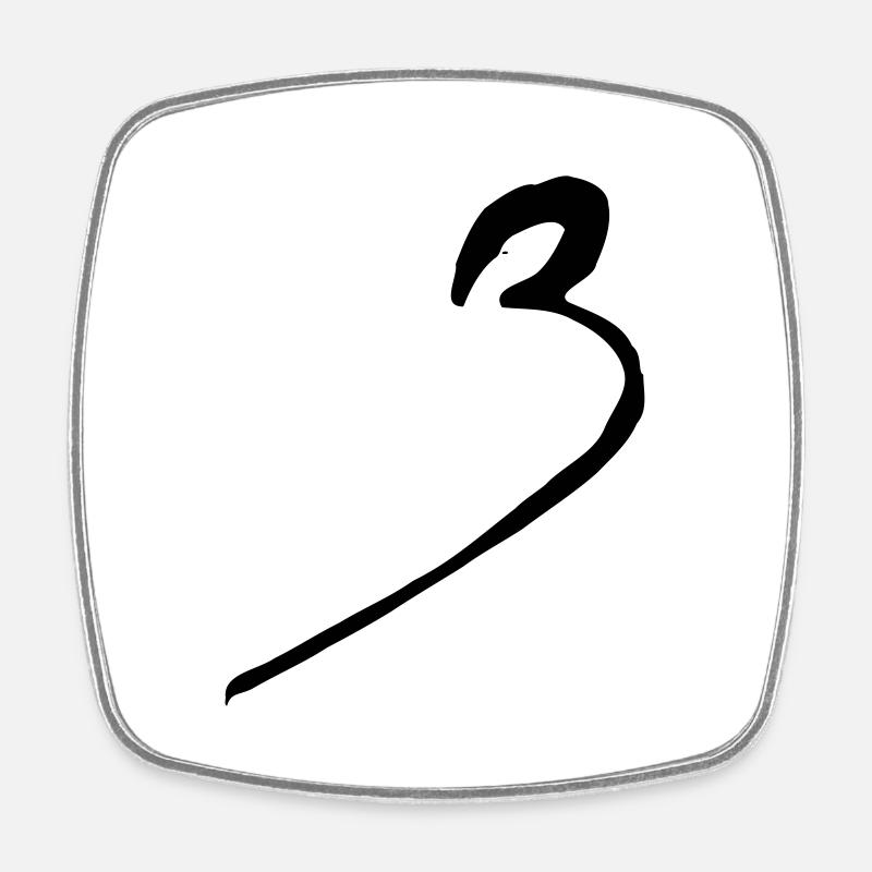 3 three three number - Square fridge magnet - white