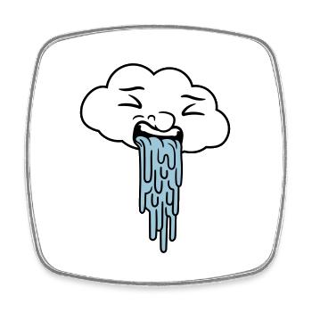 vomissant drôle nuage de pluie - Magnet carré - blanc - Devant