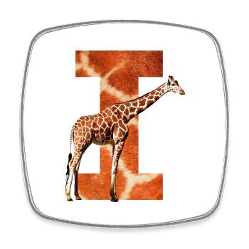 giraffe i - Viereckiger Kühlschrankmagnet - Weiß - Vorne