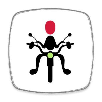 motorcyclist - Square fridge magnet - white - Front