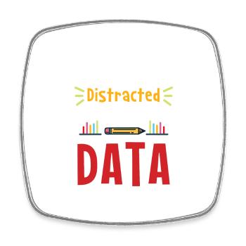 Easily Distracted By Data Für Daten Analytiker - Viereckiger Kühlschrankmagnet - Weiß - Vorne